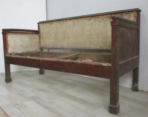Empire walnut sofa - plinth feet - early 1800s - sofa couch - to be restored - beautiful!!!
